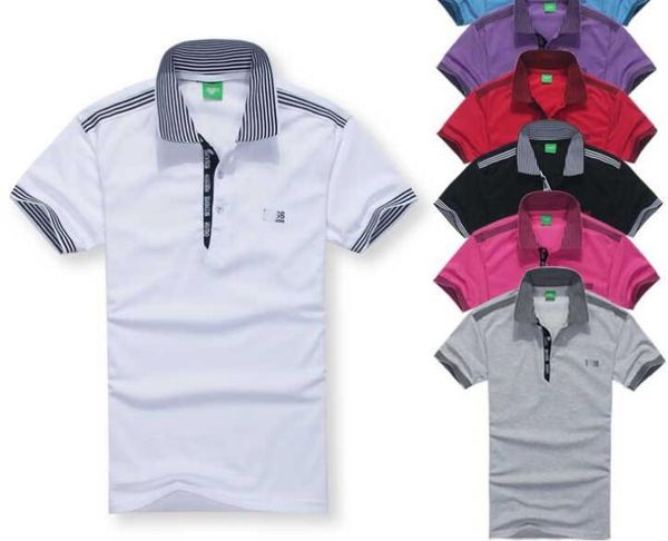 

De igner polo hirt ummer bo polo cotton hirt men hort leeve port polo triped fa hion ca ual new high quality, White;black