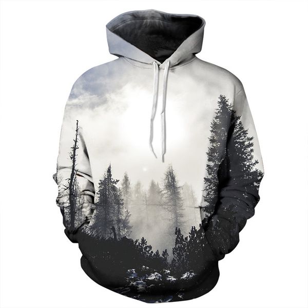 

2018 brand 3d printing mens hoodies and sweatshirts men hooded black white lovers sweetheart clothing pullovers