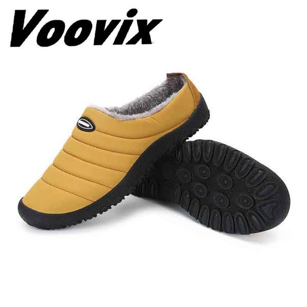 

voovix big size 36-46 winter men shoes fleece warm plush thicken cotton slipper winter rubber sneaker walking shoes