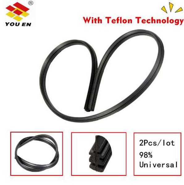 

youen 2pcs/lot new universal car frameless wiper blade refill natural rubber bracketless auto car soft windscreen wipers