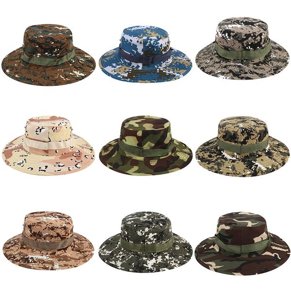 Secchi Cappelli Sniper Camouflage Cap Esercito Militare Accessori Escursionismo Cappelli giungla Cappellino arrampicata 17 colori big boys cappello parasole C4329