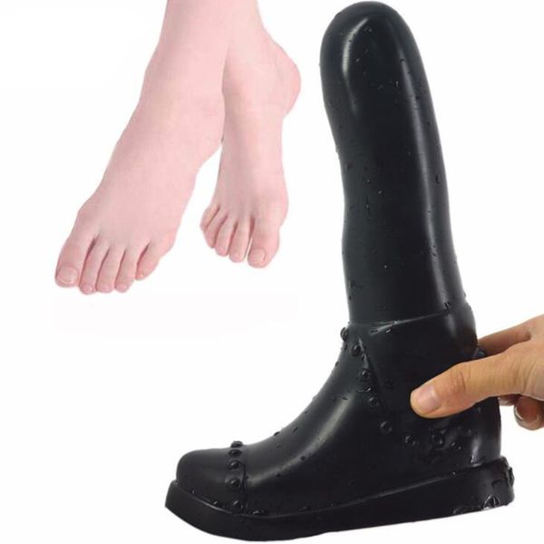 Fashion Long Martin Boots Female Masturbate Enorme plug anale Butt Massage Insert Stopper Prodotto del sesso per uomini Donne Adulti