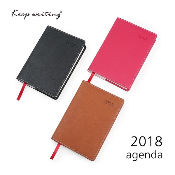 

2018 calendar weekly planner a6 diary notebook 106 sheets 80gsm paper school stationery small agenda journal notes pocketbook, Purple;pink