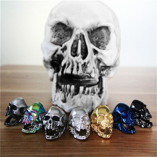 

1pc Newest Walking Dead Cool Skull Ring 316L Stainless Steel Popular Fashion Jewelry Biker Hiphop Style Men Boys Rock Skull Ring