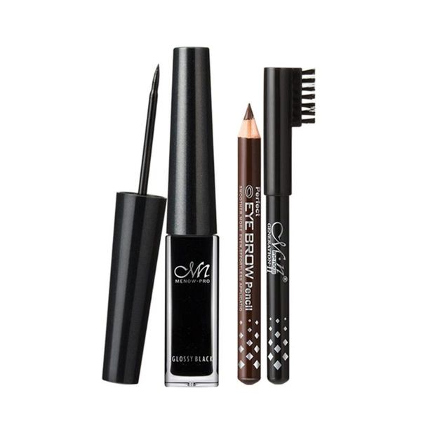 

waterproof lasting liquid eyeliner eye liner pen lady cosmetics make up with 2 color eyebrow pen set beauty tools