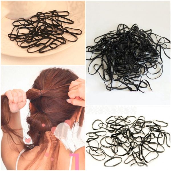 

300pcs/lot women girls rubber hairband rope ponytail holder elastic hair band ties plaits fashion hair styling tool braider, Brown