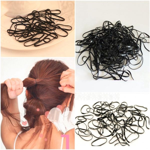 

300pcs/lot women girls rubber hairband rope ponytail holder elastic hair band ties plaits fashion hair styling tool braider, Brown