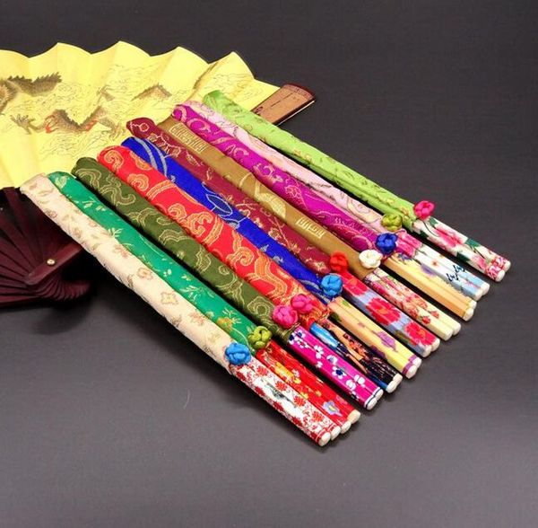 

10 pairs natural bamboo chopsticks traditional vintage handmade chinese dinner eco-friendly hashi individual classic wrapped