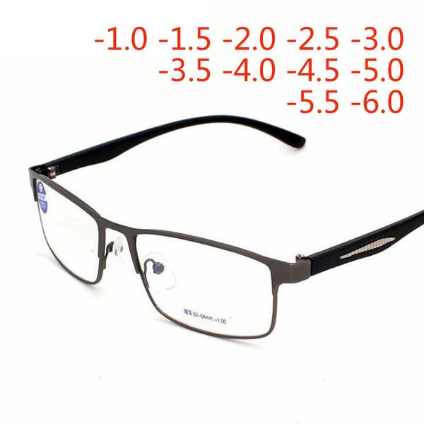 

1 -1.5 -2 -2.5 -3 -3.5 -4 to -6.0 new finished myopia glasses for women and men metal frame ultralight students myopia glasses, Silver
