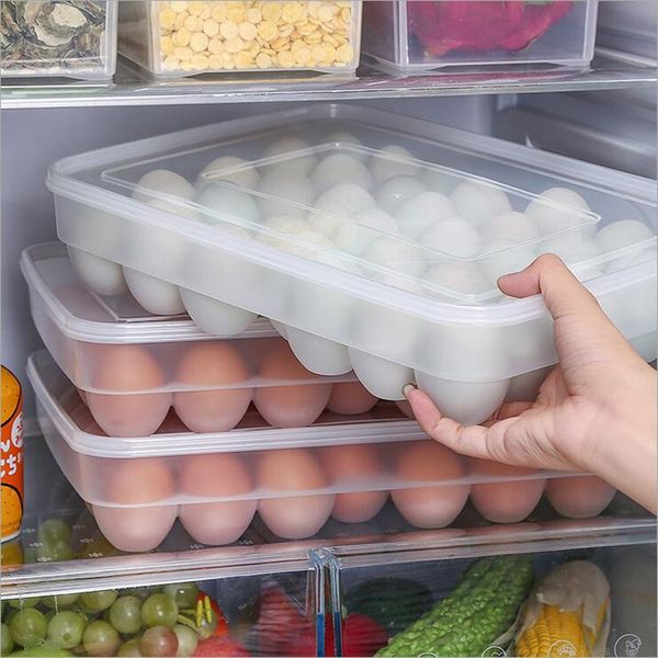 

34 grid single-layer egg box basket organizer plastic egg food container storage box home kitchen transparent case egg box racks and shelf