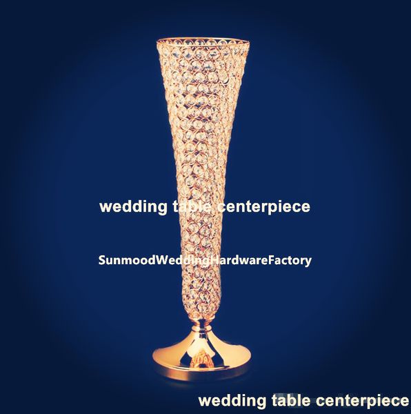 Decoração Flor Design Metal Weddingpiece Centerpiece Stand com Crystal Bead / Cristal Casamento Centerpiece / Flower Candle Holder Best00017