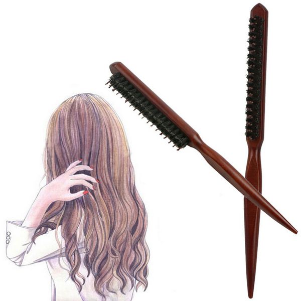 

professional salon teasing back hair brushes slim line comb hairbrush extension hairdressing styling tools 1pcs, Silver
