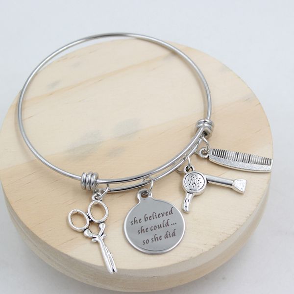 Wholesale Stainless Steel Bangle Adjustable Wire Hair Stylist