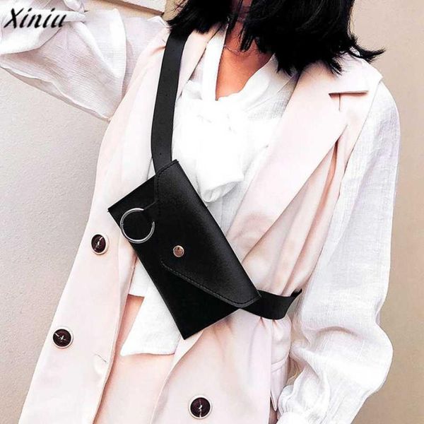 

xiniu fashion women new arrival fashion waist belt bag ring chest bags pu leather fanny pack bolsa feminina#4