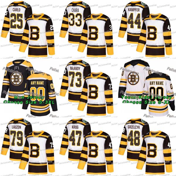 

2019 Winter Classic Boston Bruins 73 Charlie McAvoy Brandon Carlo Zdeno Chara Matt Grzelcyk Steven Kampfer Torey Krug Jeremy Lauzon Jersey