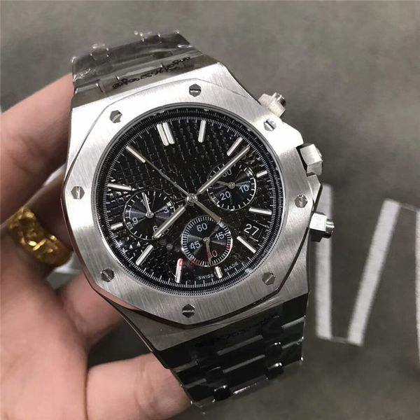 

official model 26283st luxury mens watches multi-function import quartz watch mens designer watches waterproof wristwatch, Slivery;brown