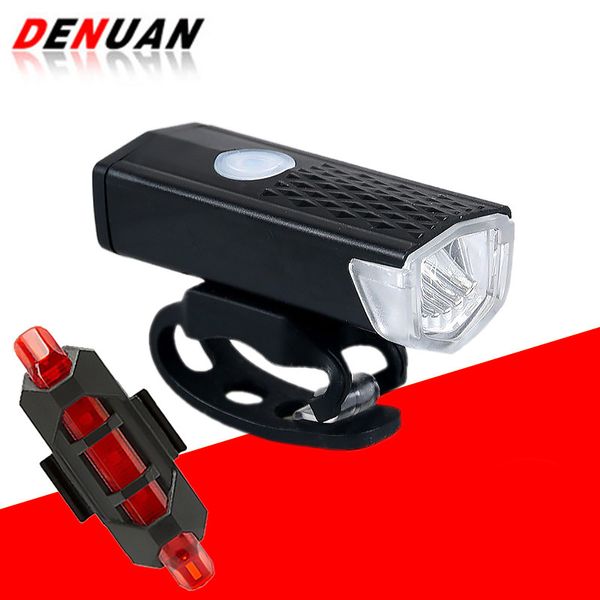 

super bright usb led bike waterproof front lamp bicycle light 3 light modes strap rechargeable headlight &taillight set p30