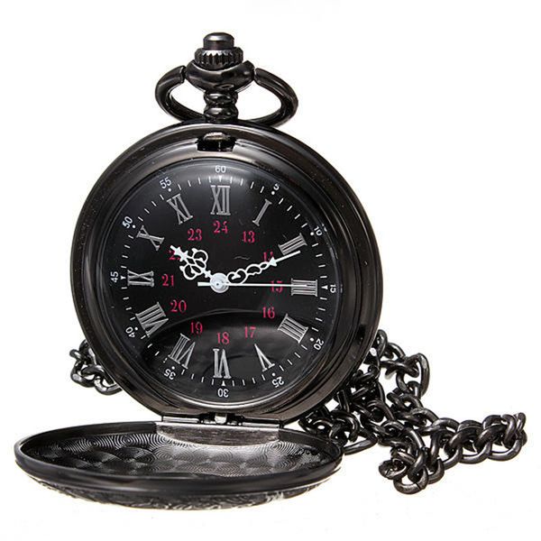 

deffun vintage hollow roman flower alloy black men women pocket watch, Slivery;golden