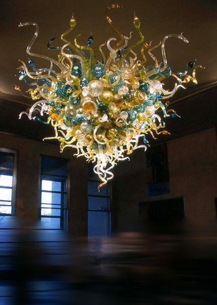 

colorful round ceiling lamps glass material 100% handblown western style villa decor hanging lights fixtures