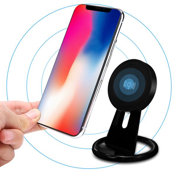 

2 coils qi wireless charger for iphone x 8plus fast charging stand pad mini ultra-slim for samsung s8 s8 plus with retail package