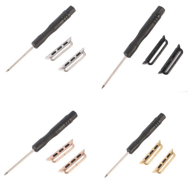 

multicolors black rose gold a pair of connectors adapters for 38mm or 42mm apple watch band sport edition watch strap for iphone watch 100pc