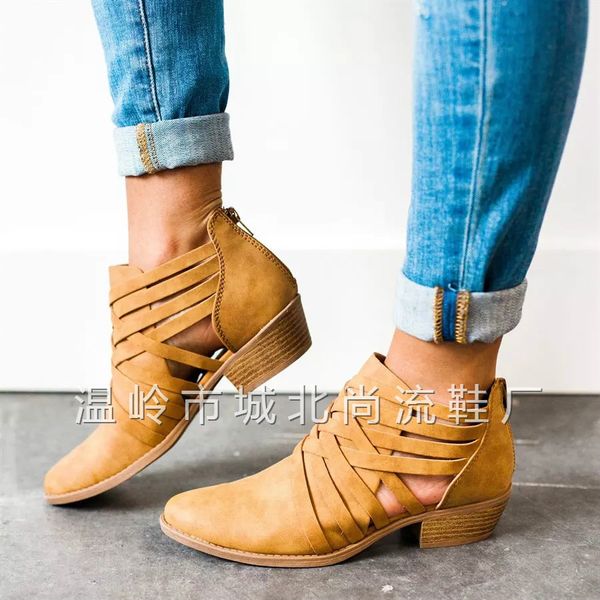 

2018 spring women's short boots hollow out high-heeled ankle booties fashion shoes woman female sandals boots, Black