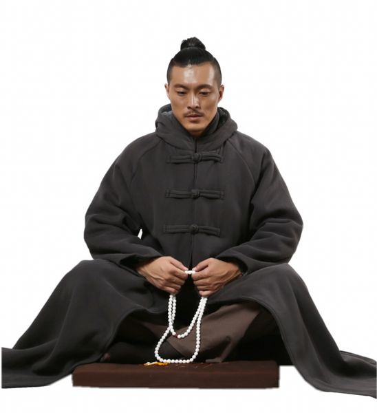 

zanying buddhist meditation hooded cloak fleece cotton winter coat zys243, Red