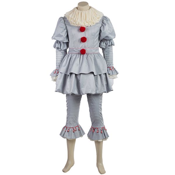 

stephen king's it cosplay costume pennywise clown costume suit custom made fancy halloween terror costume, Black