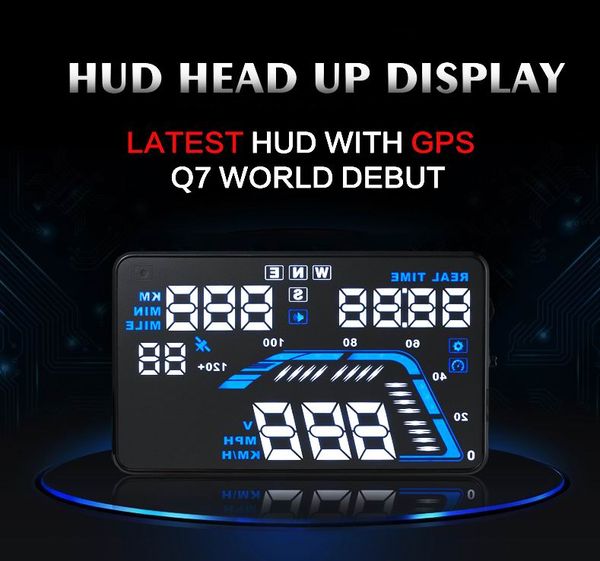 

5.5" car head up display vehicle universal gps hud real time vehicle speed altitude driving direction overspeed alarm auto power on/off