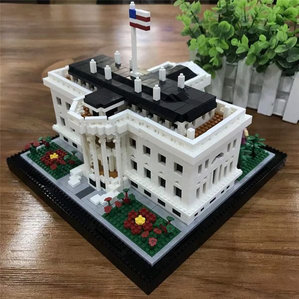 

New Balody Architecture Bricks diamond Mirco building blocks US Presidential office white house toys For Kids Educational toy