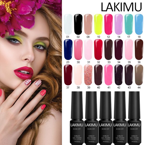 

lakimu colorful series pure 24 colors gel nail polish nails art nail gel polish uv led vernis semi permanent manicure, Red;pink
