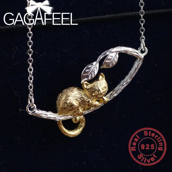 

gagafeel 100% genuine 925 sterling silver necklaces cat pendant for women new fashion party jewelries quality