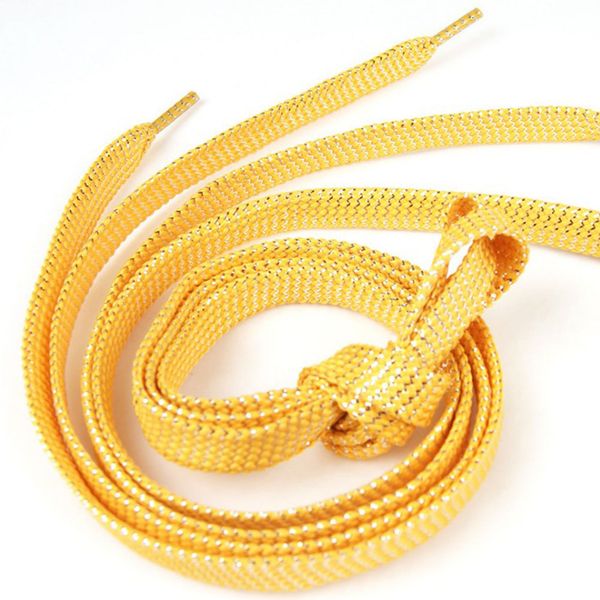

1 pair 110cm flat shoelaces gold silver shoe laces party camping shoelaces glowing canvas shoes strings, Black