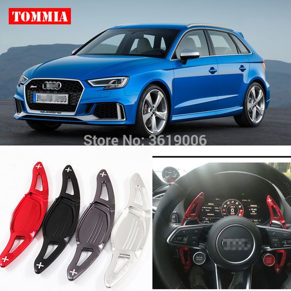 

tommia for audi rs3 2017-2018 rs4 2018 rs5 2017-2018 2pcs steering wheel aluminum shift paddle shifter extension car-styling
