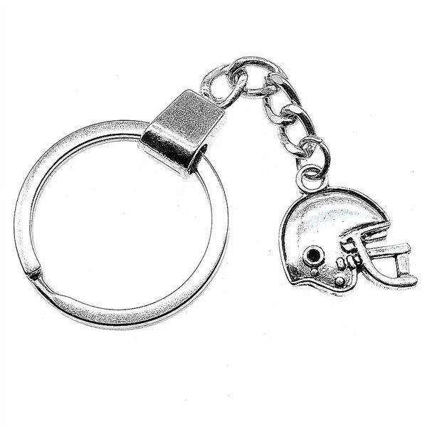 

6 pieces key chain women key rings fashion keychains for men football helmet sports helmet 19x17mm, Slivery;golden