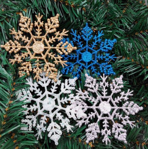 10cm Christmas Tree Snowflakes Decorations Hanging Snowflakes Ceiling Party Ornaments White Glitter Outdoor Snowflake Party Ornaments Cheap Christmas