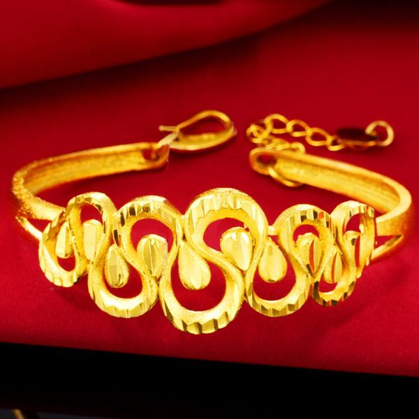 

unique style wedding party womens cuff bangle 18k yellow gold filled beautiful bracelet gift, Black