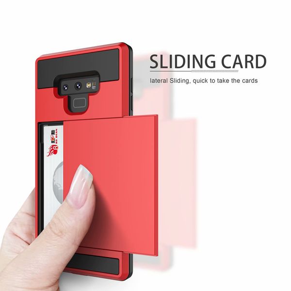 

Раздвижные Карты Держатель Броня Обложка Для Samsung Galaxy Note9 Case Hard Cover Case Примечание 9