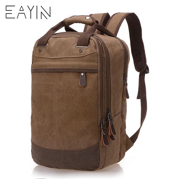 

eayin male canvas backpacks large capacity school bags for teenagers boys girls travel lapbackbag mochila travel rucksack