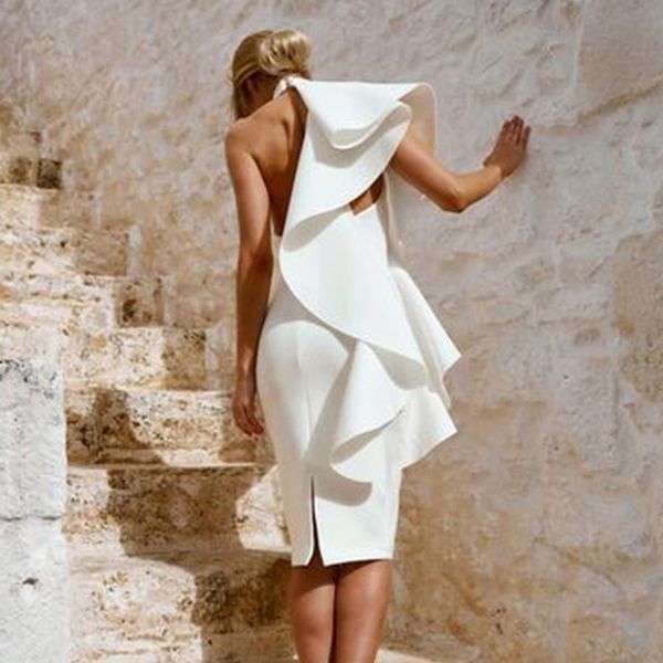 

весной и летом женская одежда носите сексуальное висячие шеи одно плечо рукавов кружева платье, Black;gray