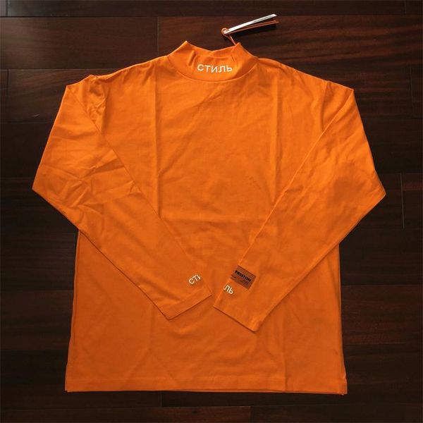 

High Quality18SS Heron Preston Long Sleeve T Shirts Men Women Streetwear Casual Designer Embroidery Yellow Heron Preston T Shirt