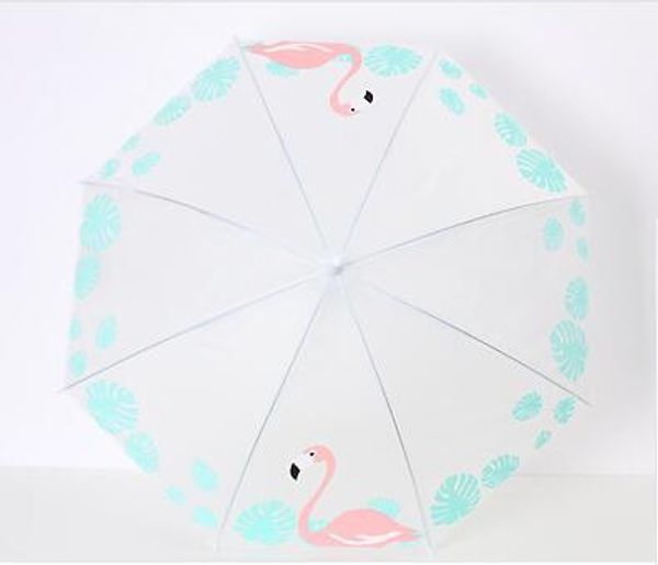 

new cute transparent kids umbrella for summer children girls as novelty gifts semi-automatic white umbrella