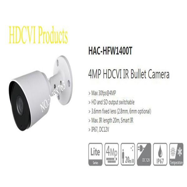 Dahua HAC-HFW1400T 4MP HDCVI IR IP67 Bullet Camera 3.6mm Lens English Version
