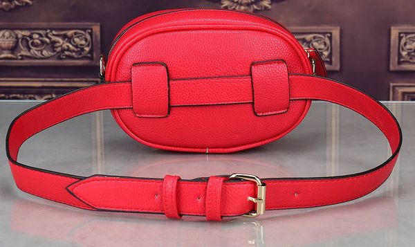 

2018 new designer pu leather waist bags women men letter shoulder bags belt shoulder bag fanny package black white red pink #1803