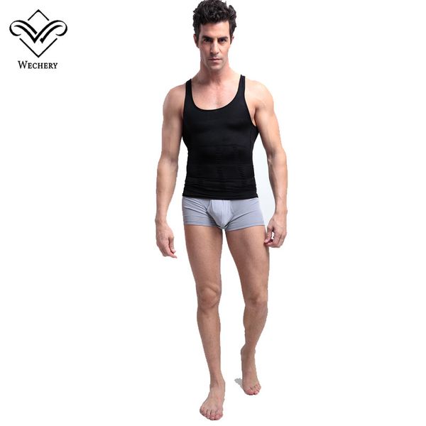 Wechery Men Emagrecimento Colete Body Shaper Hot para Homem Abdômen Thermo Thermo Tummy Shaperwear Tops Cintura Controle Tops Cinturão Camisa S-2XL