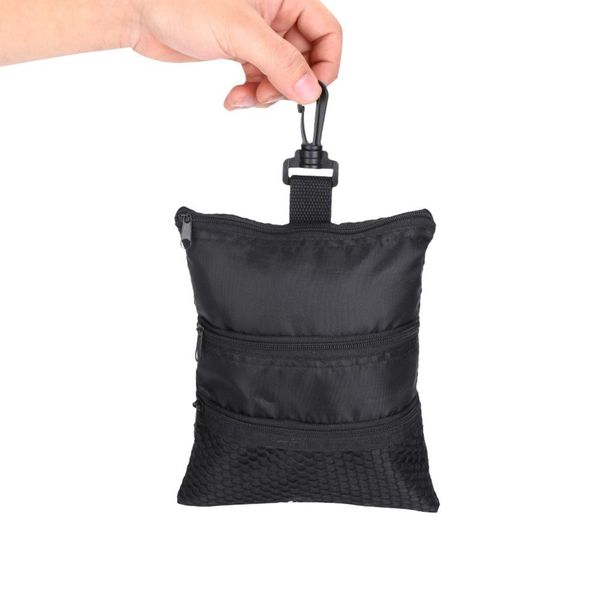 

black mini portable golf ball bag small ball holder pouch multi-pocket black zipper handbag bag aid tool golf accessories