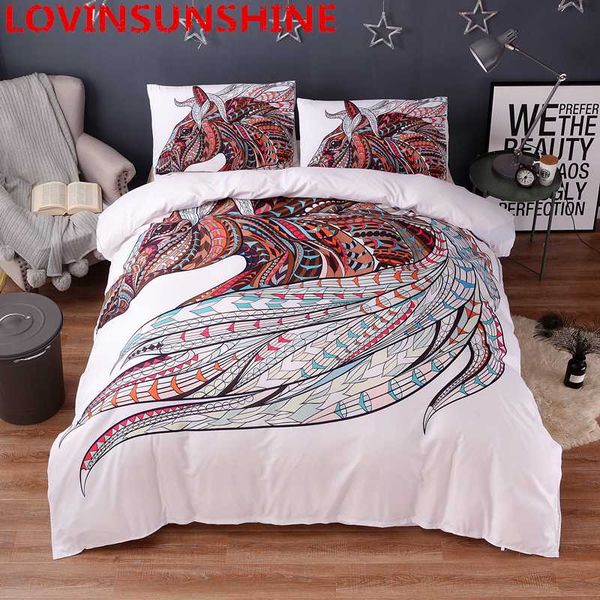 

lovinsunshine horse print bedding sets  size 3d mandala 3pcs duvet cover pillowcase bed linen  king size bedding set
