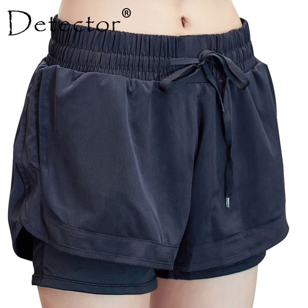 

detector women fitness running shorts ladies shorts women fitness sport women's printed 2 in 1 cool sport short, Black;blue