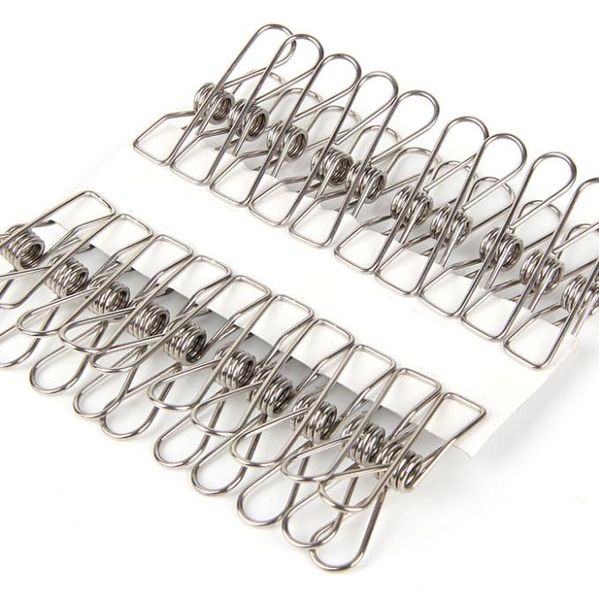 5.5 * 2.5 cm Primavera Roupas Clips Pegs De Aço Inoxidável Para Meias Fotos Pendurar Rack Peças Prático Portátil Titular Acessórios SN083