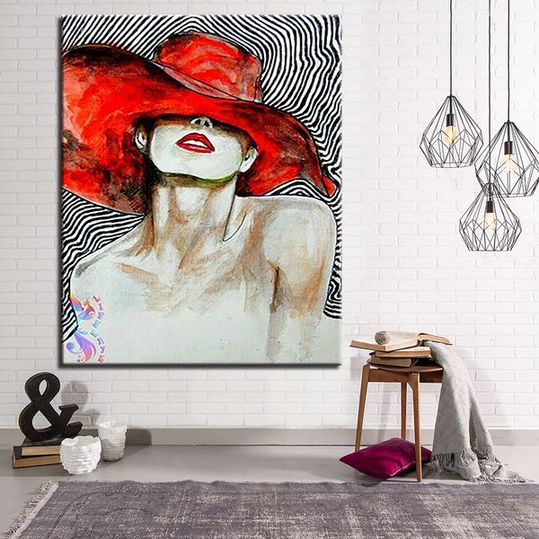 

painting by numbers diy digital hand paint pretty red hat girl oil pictures canvas home decor coloring women drawing wall art